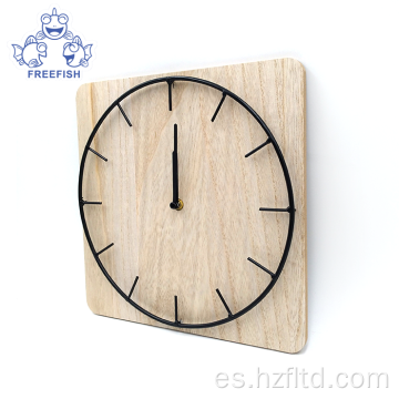 Placa de alambre de reloj de pared de madera